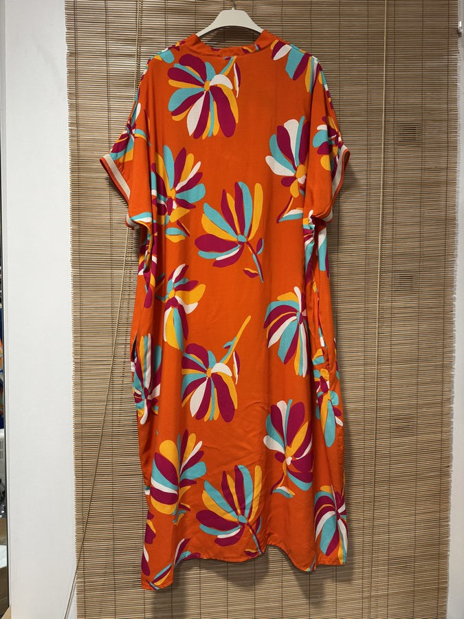 GRANDE TAILLE - Robe imprimée orange