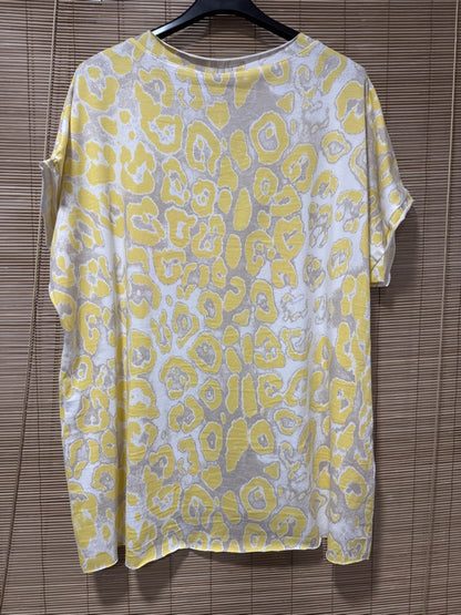 GRANDE TAILLE - T-shirt ICONIC léopard jaune