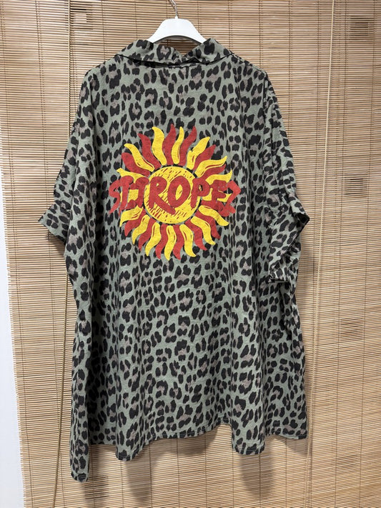 GRANDE TAILLE - Chemise léopard Soleil dos kaki