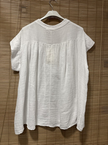 GRANDE TAILLE - Blouse gaze de coton blanche