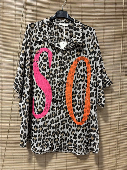 GRANDE TAILLE - Chemise léopard SOHO sable