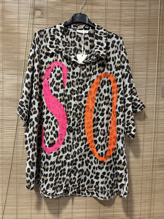 GRANDE TAILLE - Chemise léopard SOHO sable