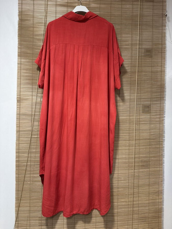 GRANDE TAILLE - Robe chemise fluide rouge