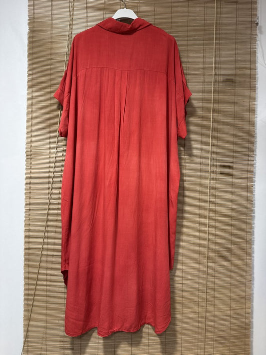 GRANDE TAILLE - Robe chemise fluide rouge