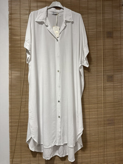 GRANDE TAILLE - Robe chemise fluide blanche