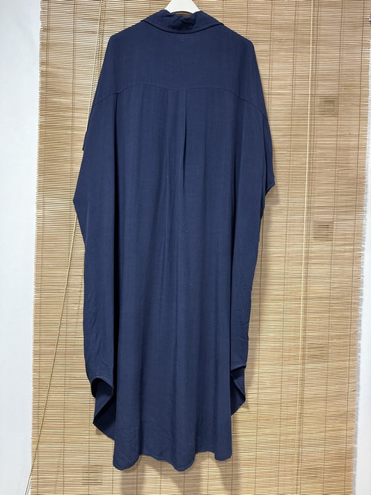 GRANDE TAILLE - Robe chemise fluide bleu roi