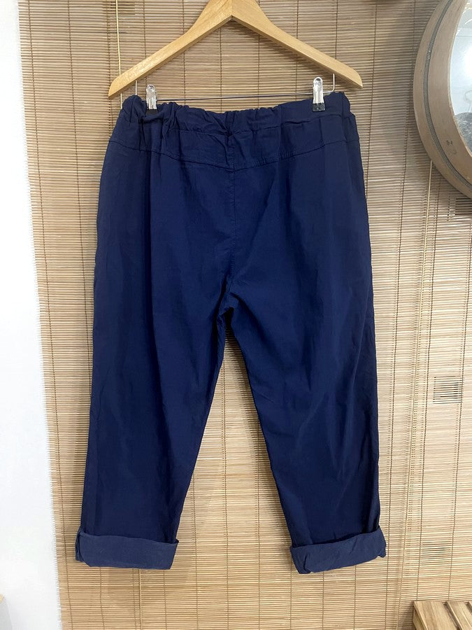 GRANDE TAILLE - Pantalon bleu marine