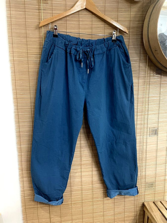 GRANDE TAILLE - Pantalon bleu pétrole