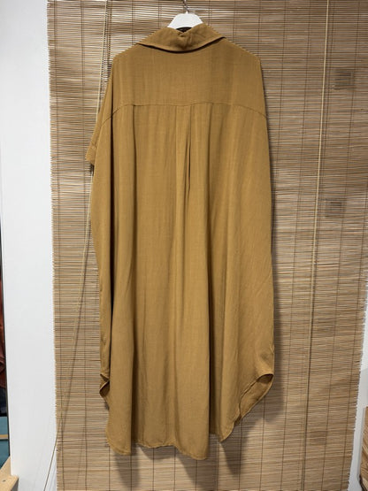 GRANDE TAILLE - Robe chemise fluide camel