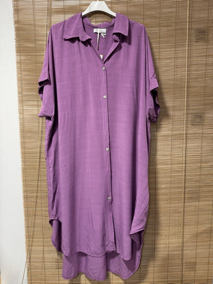 GRANDE TAILLE - Robe chemise fluide violette