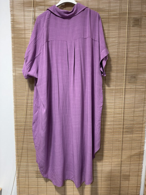 GRANDE TAILLE - Robe chemise fluide violette