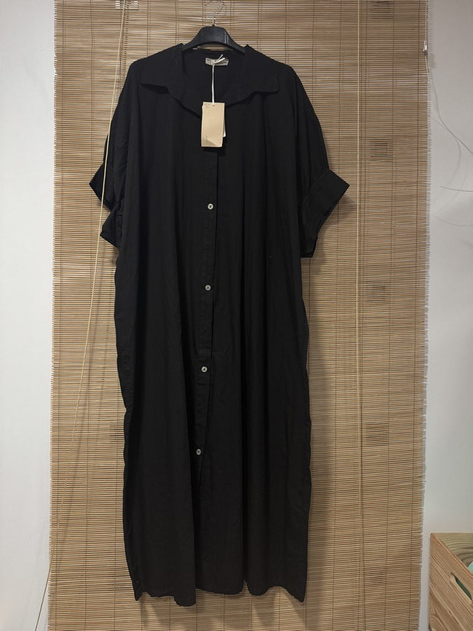 GRANDE TAILLE - Robe chemise noire ICONIC