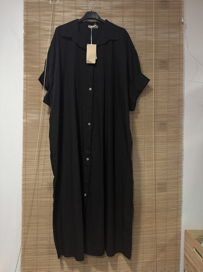 GRANDE TAILLE - Robe chemise noire ICONIC