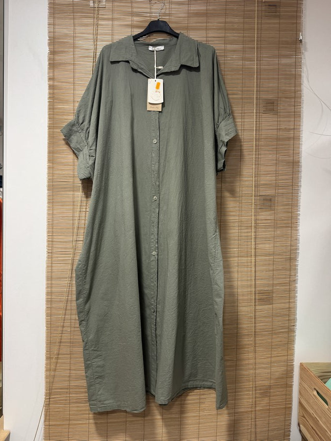 GRANDE TAILLE - Robe chemise La vie Bohème kaki