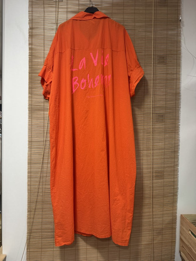 GRANDE TAILLE - Robe chemise La vie Bohème orange