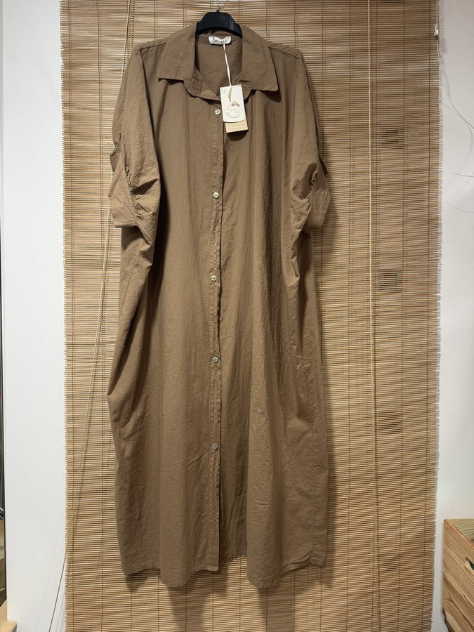 GRANDE TAILLE - Robe chemise La vie Bohème camel