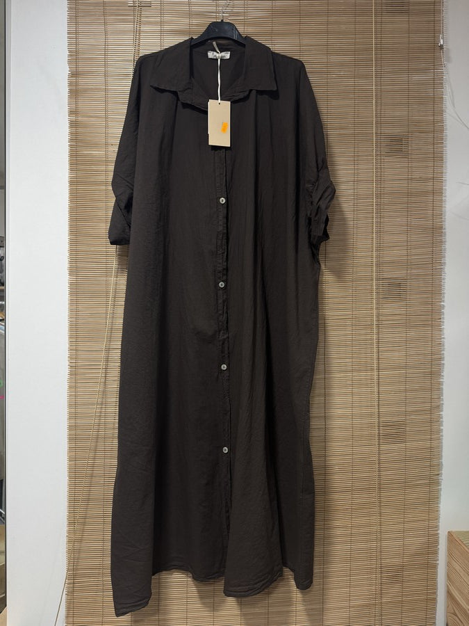 GRANDE TAILLE - Robe chemise La vie Bohème chocolat
