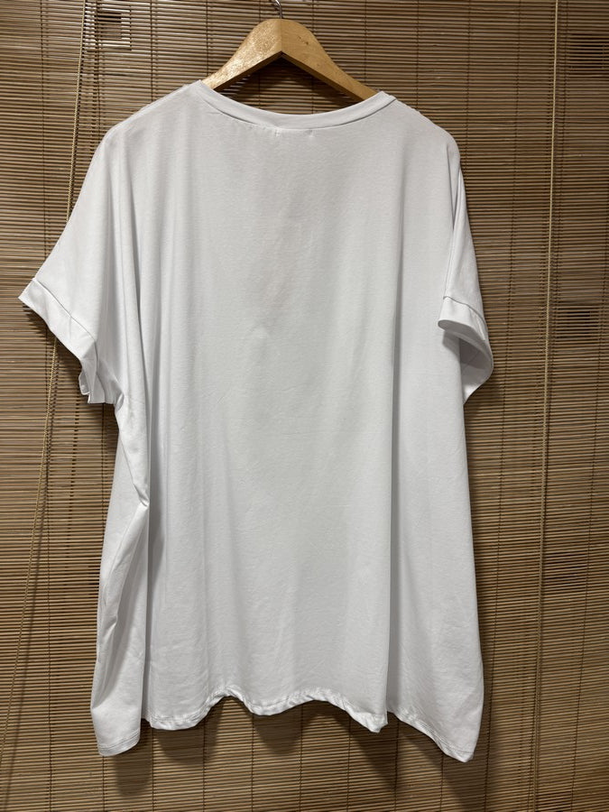 GRANDE TAILLE - T-shirt Copines, Soleil et Mojito blanc