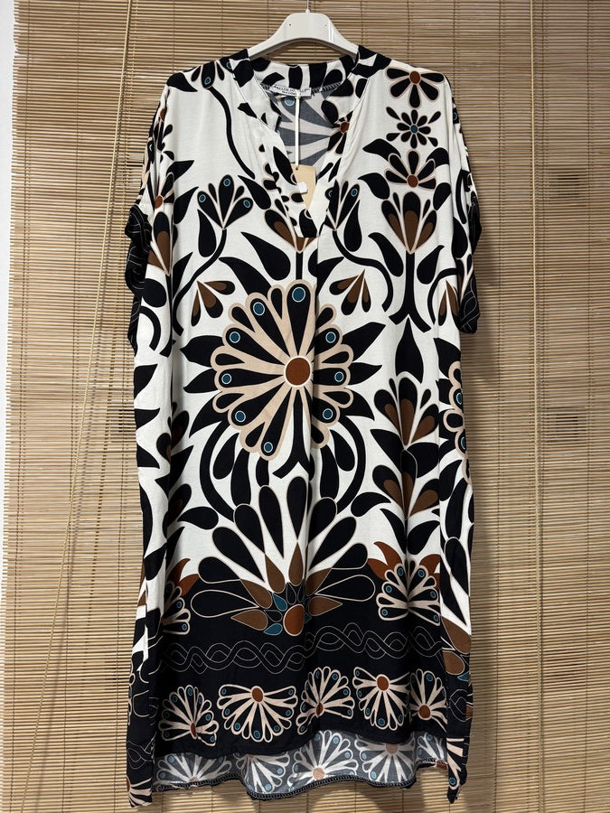 GRANDE TAILLE - Robe mi-longue 70's noire