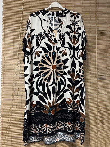 GRANDE TAILLE - Robe mi-longue 70's noire