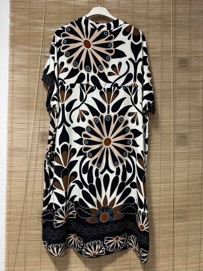 GRANDE TAILLE - Robe mi-longue 70's noire