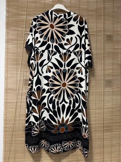 GRANDE TAILLE - Robe mi-longue 70's noire