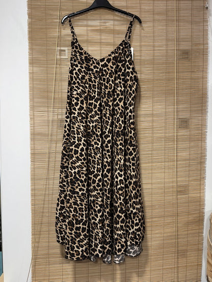 GRANDE TAILLE - Robe fluide à bretelles léopard