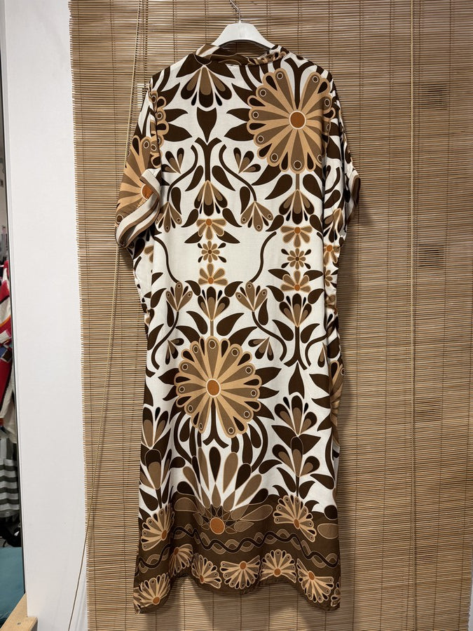 GRANDE TAILLE - Robe longue 70's camel