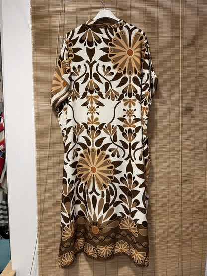GRANDE TAILLE - Robe longue 70's camel