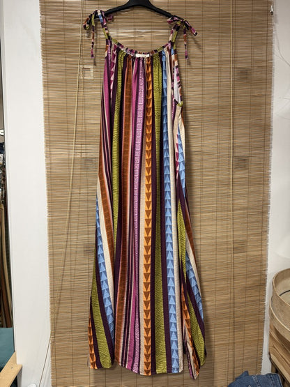 GRANDE TAILLE - Robe longue à bretelles fluide ethnique violette