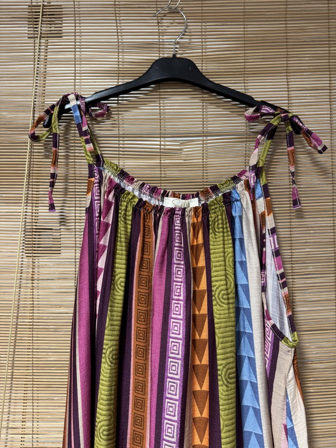 GRANDE TAILLE - Robe longue à bretelles fluide ethnique violette