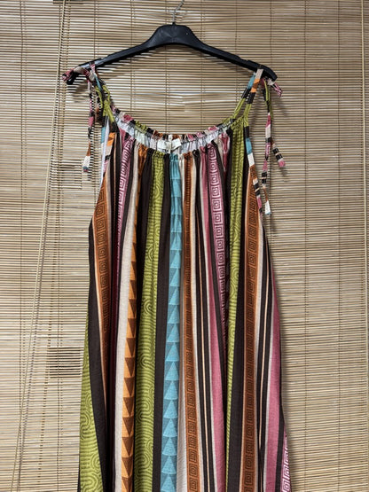 GRANDE TAILLE - Robe longue à bretelles fluide ethnique verte
