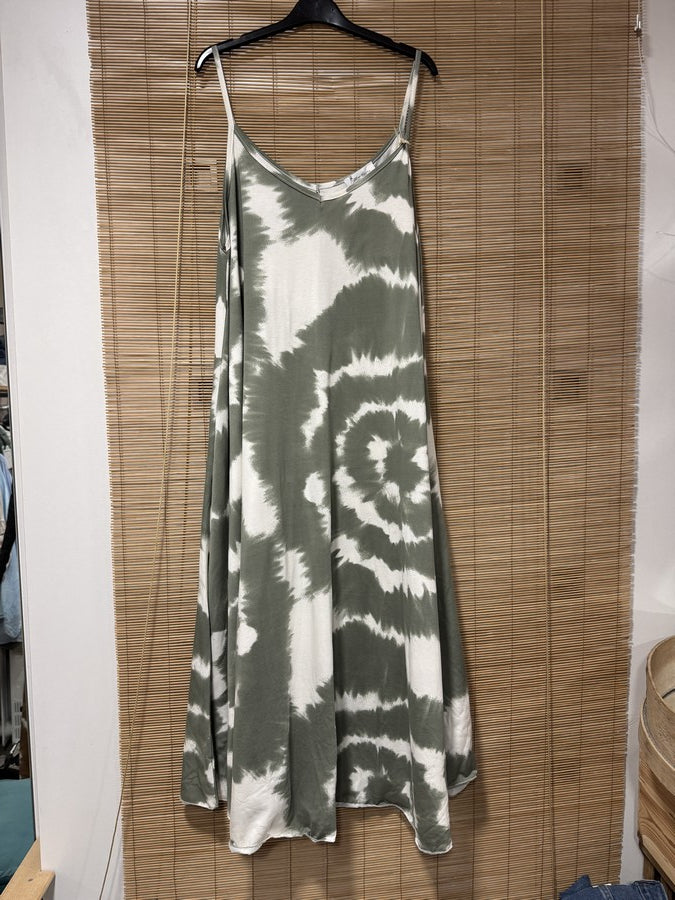 GRANDE TAILLE - Robe à bretelles tie&die kaki