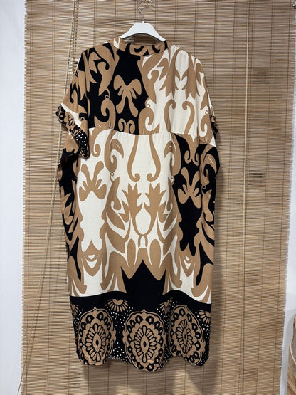 GRANDE TAILLE - Robe mi-longue arabesques 1