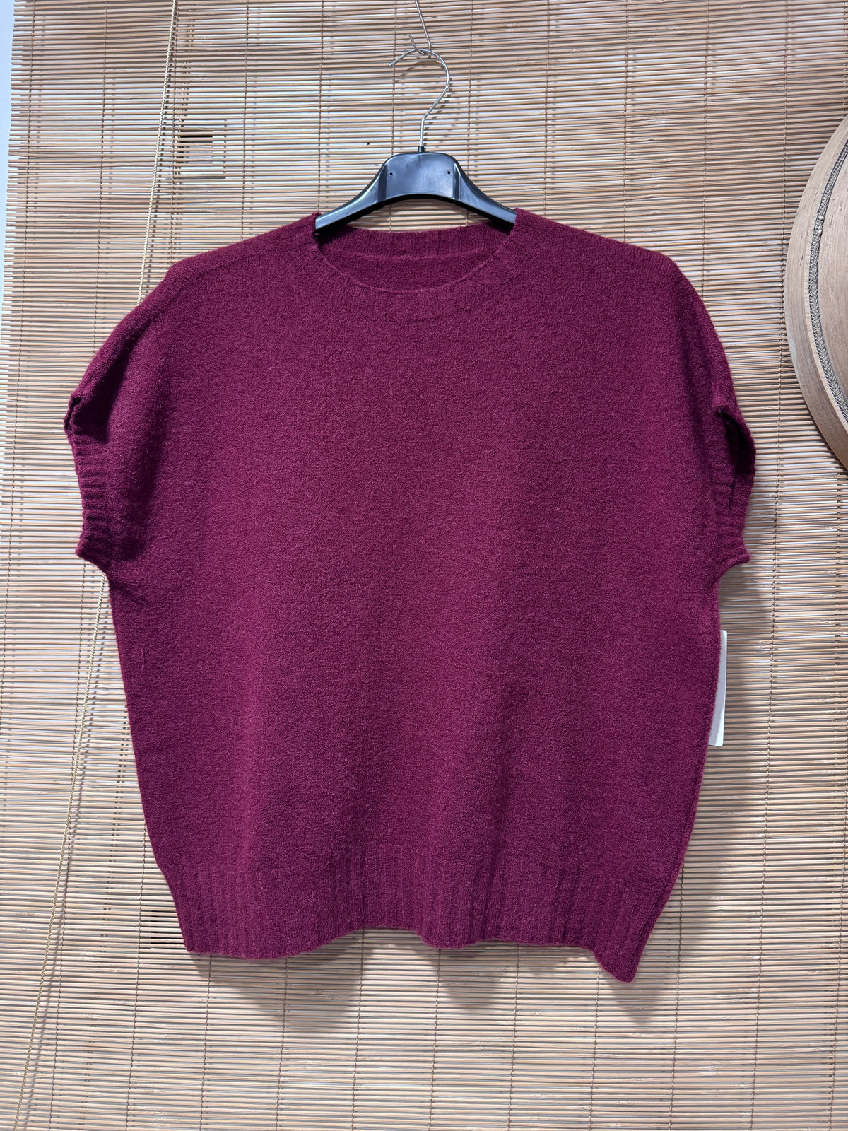 Pull débardeur col rond bordeaux