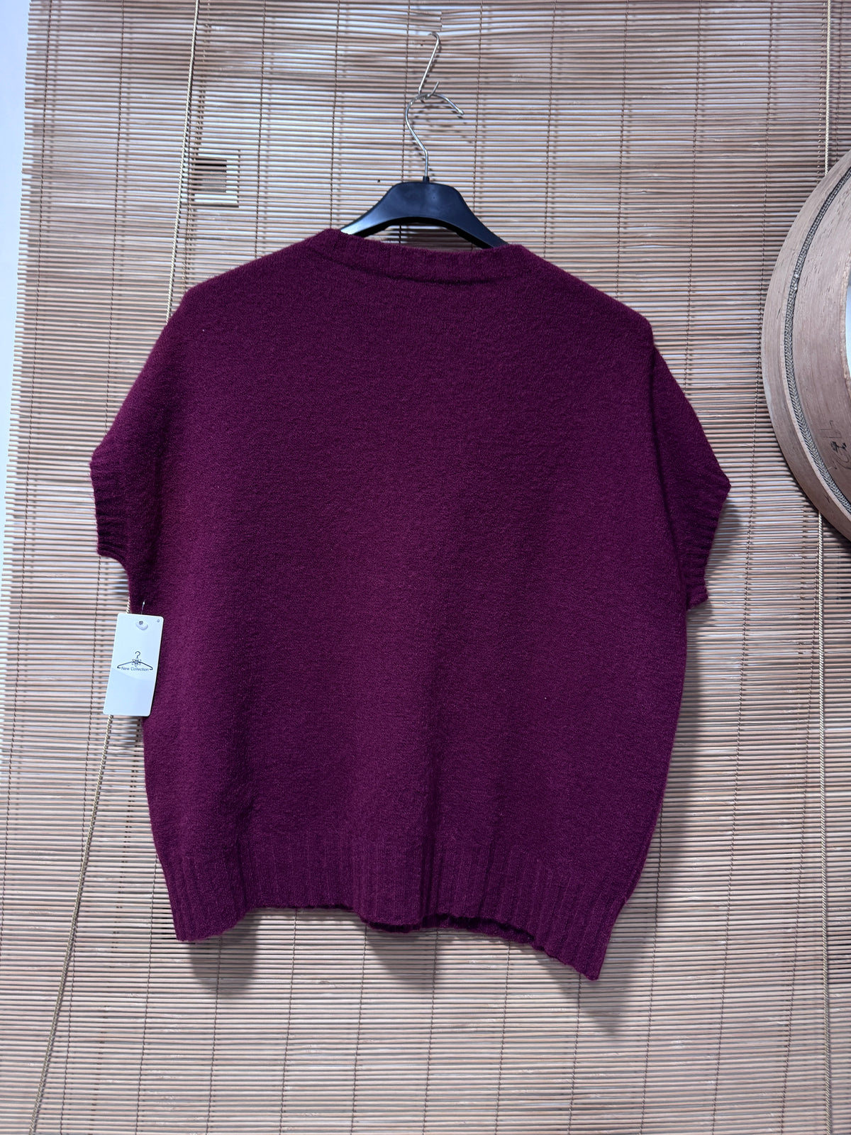 Pull débardeur col rond bordeaux