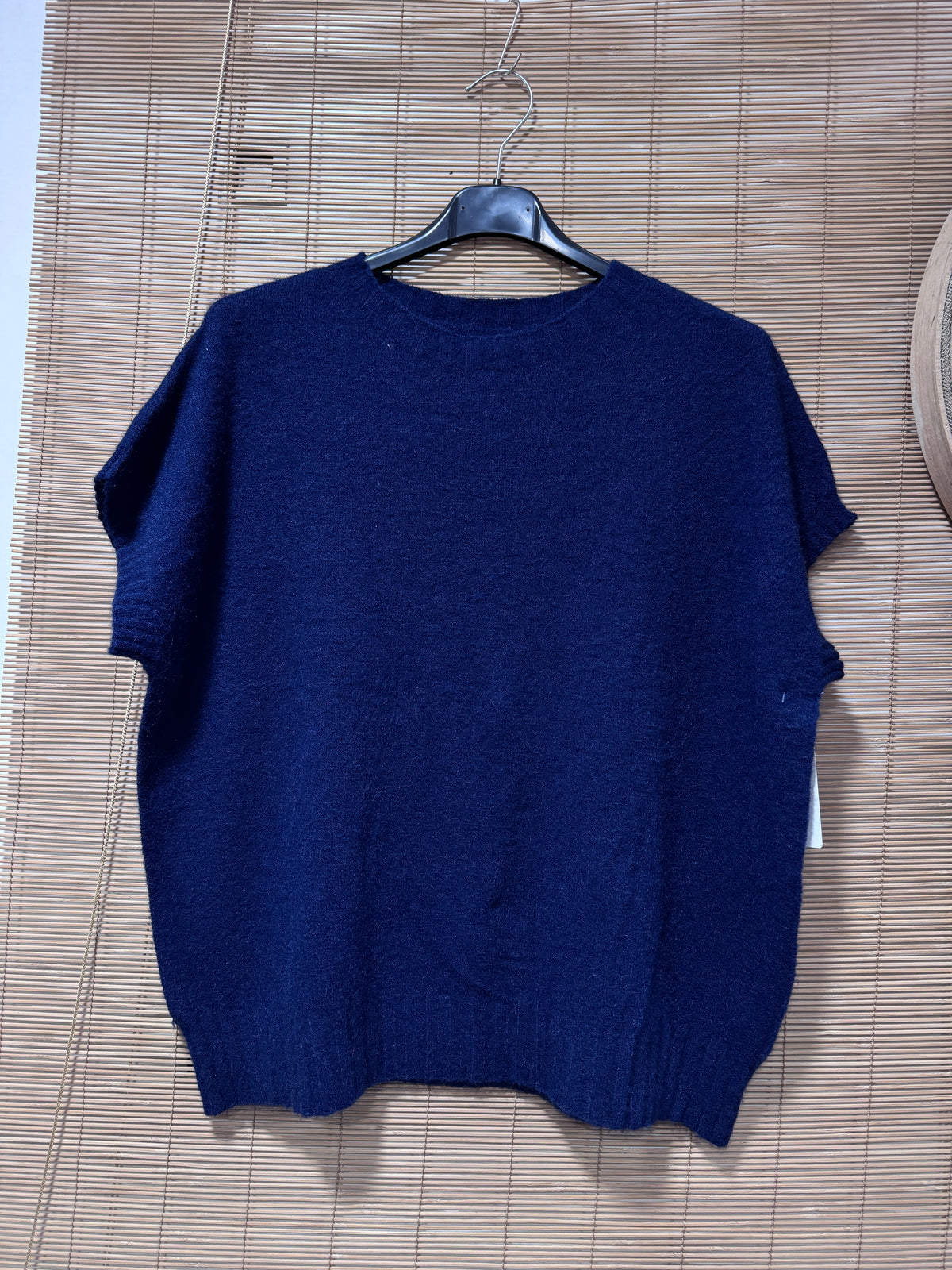 Pull débardeur col rond bleu marine