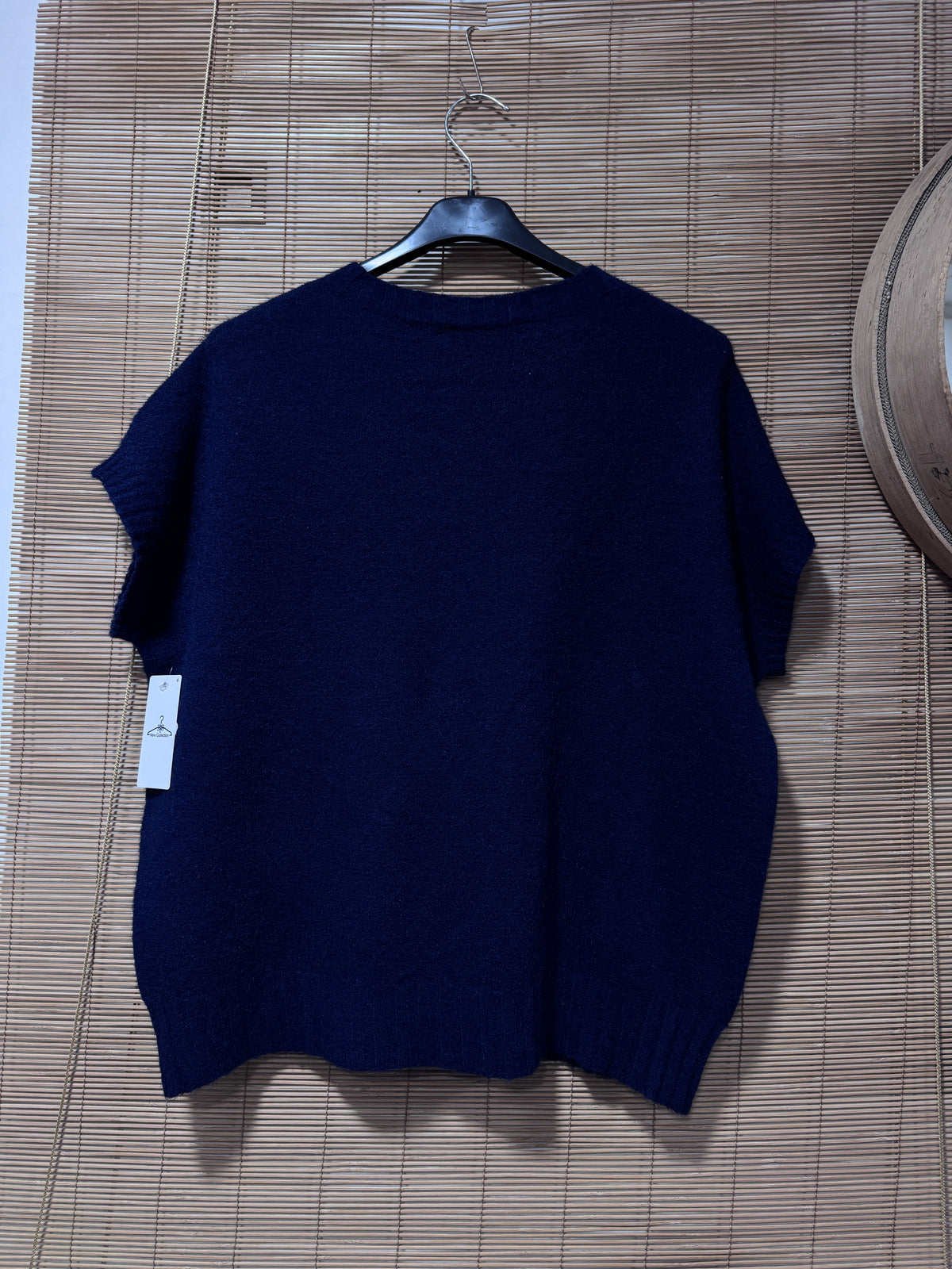Pull débardeur col rond bleu marine