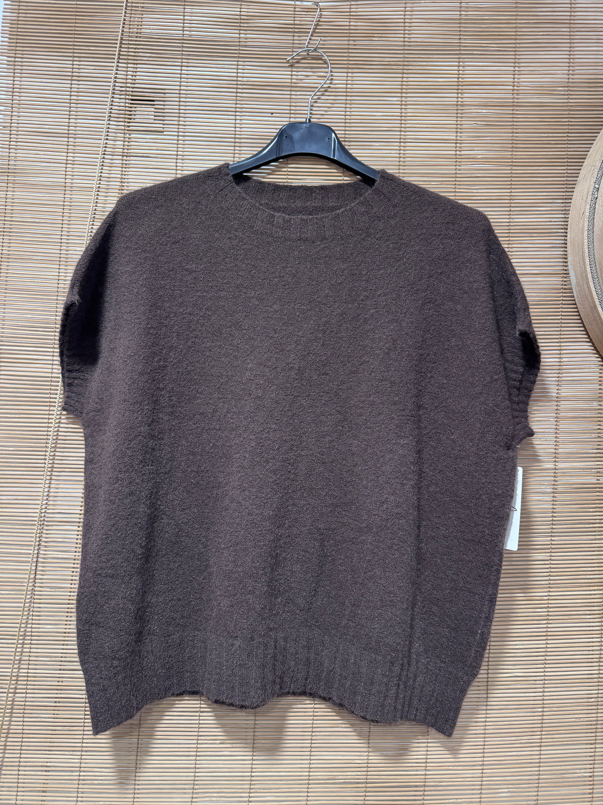 Pull débardeur col rond marron