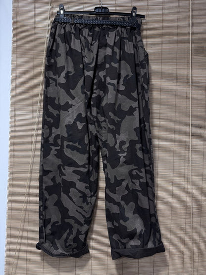 GRANDE TAILLE - Pantalon large militaire marron