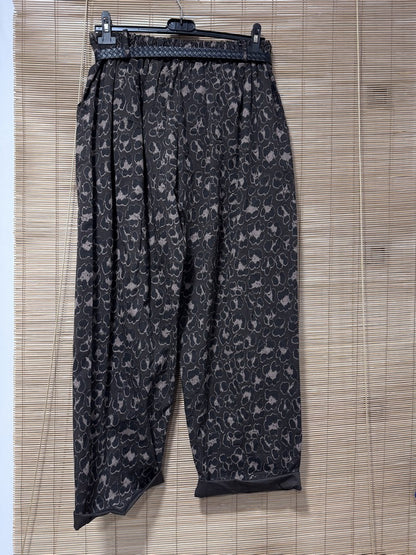 GRANDE TAILLE - Pantalon large léopard marron