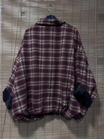 GRANDE TAILLE - Blouson spencer à carreaux bordeaux