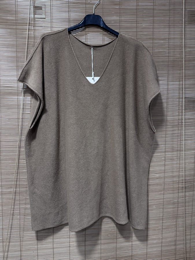 GRANDE TAILLE - Pull débardeur camel