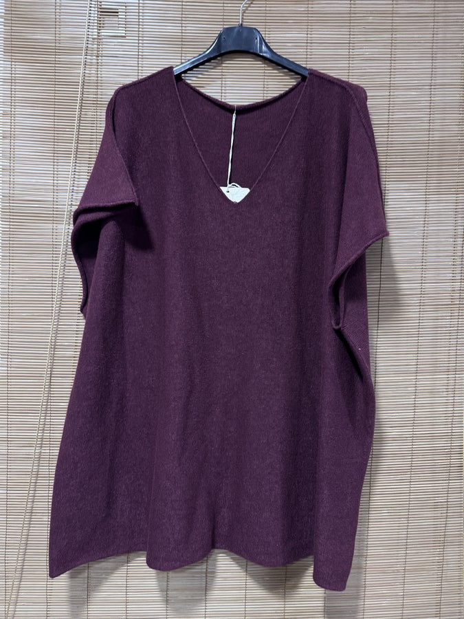 GRANDE TAILLE - Pull débardeur prune