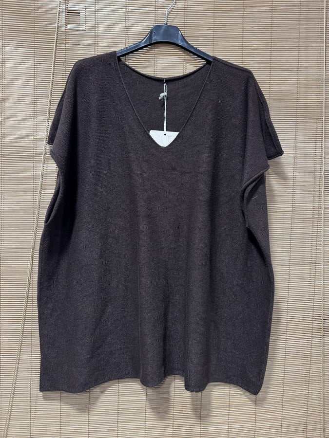 GRANDE TAILLE - Pull débardeur marron