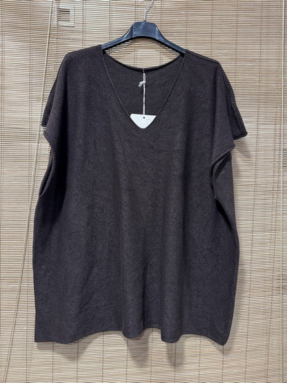 GRANDE TAILLE - Pull débardeur marron
