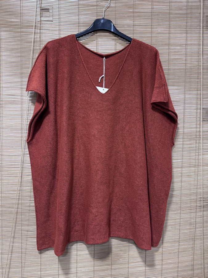 GRANDE TAILLE - Pull débardeur brique