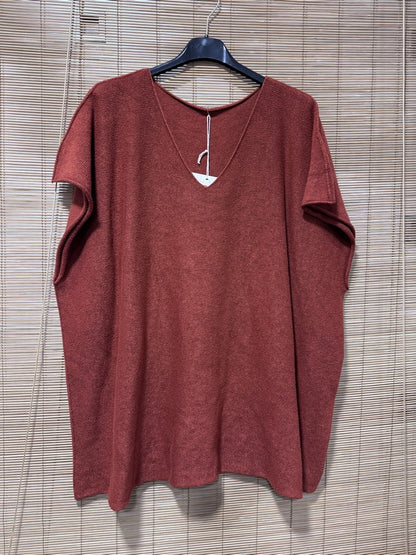 GRANDE TAILLE - Pull débardeur brique