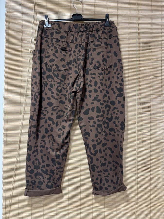 GRANDE TAILLE - Jogging poches carrées léo marron