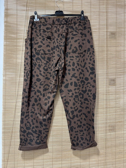 GRANDE TAILLE - Jogging poches carrées léo marron